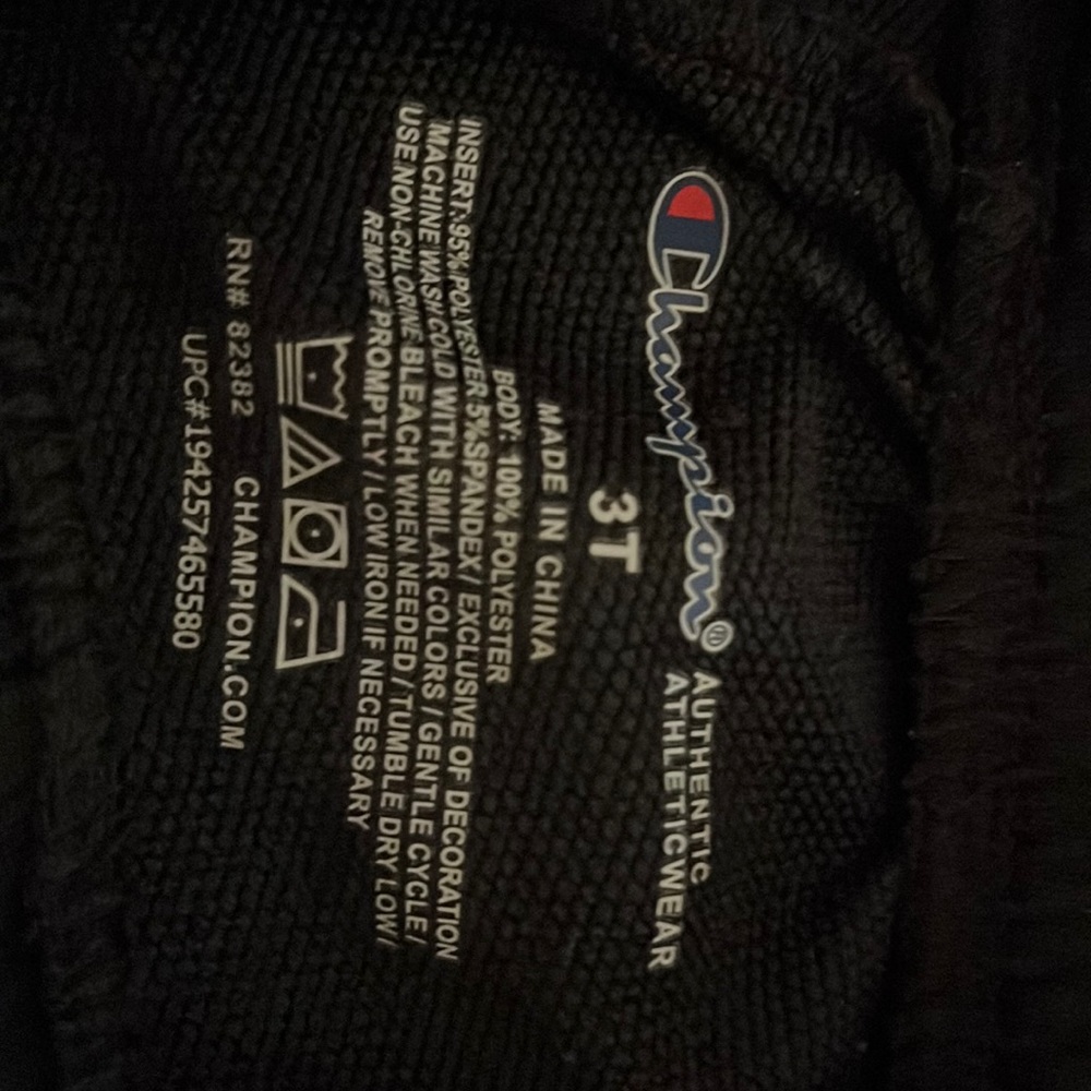 Black size 3T champion boys joggers